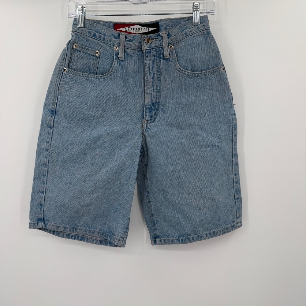 Z Cavaricci Vintage High Waisted Denim Shorts Light Wash Made in USA‎ Size 27